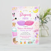 Invitation d'anniversaire rose pour fille de soiré (Debout devant)