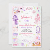 Invitation d'anniversaire rose pour fille de soiré (Devant)