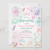Invitation d'anniversaire rose pour fille de soiré (Devant)