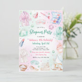 Invitation d'anniversaire rose pour fille de soiré (Debout devant)