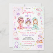 Invitation d'anniversaire rose pour fille de soiré (Devant)