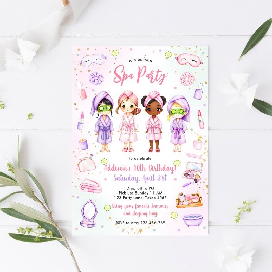 Invitation d'anniversaire rose pour fille pour soi