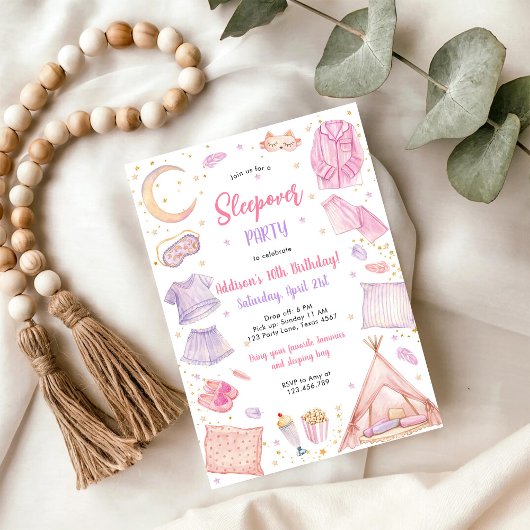 Invitation d'anniversaire rose pour fille pour soi