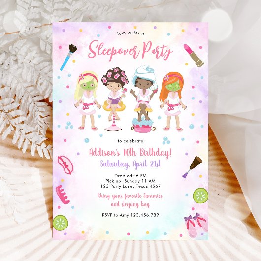 Invitation d'anniversaire rose pour fille pour soi