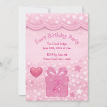 Invitation d'anniversaire rose pour filles