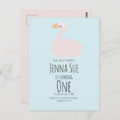 Invitation d'anniversaire rose pour filles au thèm (Devant / Derrière)