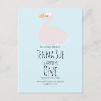 Invitation d'anniversaire rose pour filles avec cy
