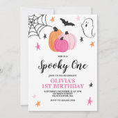 Invitation d'anniversaire rose pour le premier Hal (Devant)