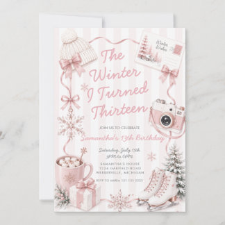 Invitation d'anniversaire Rose pour le treizième a