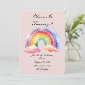 invitation d'anniversaire rose pour les filles (Debout devant)