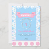 Invitation d'anniversaire rose pour les filles (Devant)