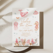 Invitation d'anniversaire Rose Sous la Mer