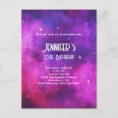 Invitation d'anniversaire Rose & Violet Espace & É (Devant)