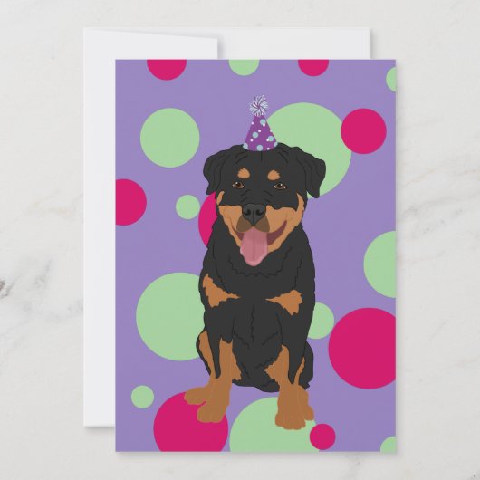 Invitation d'anniversaire Rottweiler (Dos)