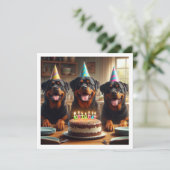 Invitation d'anniversaire Rottweiler, Anniversaire (Debout devant)