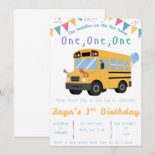 Invitation d'anniversaire Roues sur le bus (Devant / Derrière)
