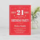 Invitation d'anniversaire Rouge et Blanc (Debout devant)