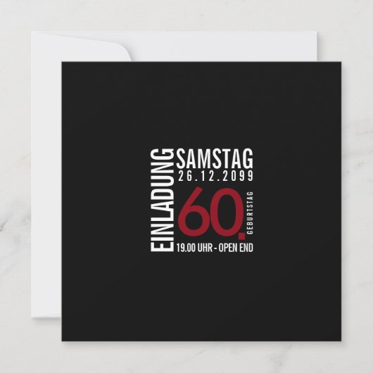 Invitation d'anniversaire (rouge foncé ou couleur (Devant)