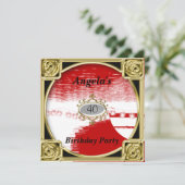 Invitation d'anniversaire rouge Rouge (Debout devant)