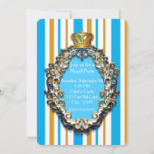 Invitation d'anniversaire Royal Gold & Blue Crown (Dos)