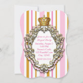 Invitation d'anniversaire Royal Gold & Pink Crown (Dos)