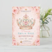 Invitation d'anniversaire royale florale rose (Debout devant)