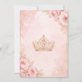 Invitation d'anniversaire royale florale rose (Dos)