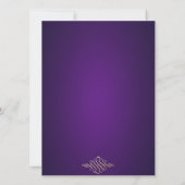 Invitation d'anniversaire Royale Violette & Feuill (Dos)