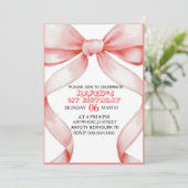 Invitation d'anniversaire Ruban Rose Coquette, 13e (Debout devant)