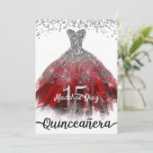 Invitation d'anniversaire Ruby Red Quinceañera (Debout devant)
