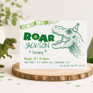 Invitation d'anniversaire Rugissement de dinosaure