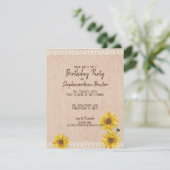 Invitation d'anniversaire Rustic Lace & Burlap Sun (Debout devant)