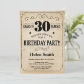 Invitation d'anniversaire Rustic Vintage Retro (Debout devant)