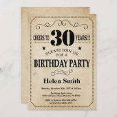 Invitation d'anniversaire Rustic Vintage Retro (Devant / Derrière)