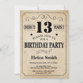 Invitation d'anniversaire Rustic Vintage Retro (Devant)
