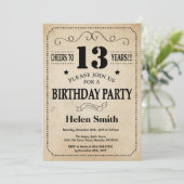 Invitation d'anniversaire Rustic Vintage Retro (Debout devant)