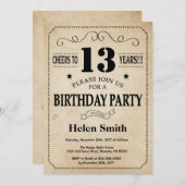 Invitation d'anniversaire Rustic Vintage Retro (Devant / Derrière)