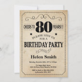 Invitation d'anniversaire Rustic Vintage Retro (Devant)