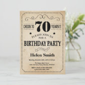 Invitation d'anniversaire Rustic Vintage Retro (Debout devant)