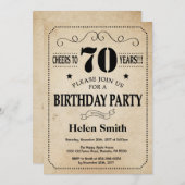 Invitation d'anniversaire Rustic Vintage Retro (Devant / Derrière)