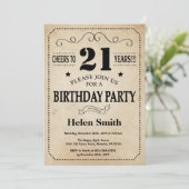 Invitation d'anniversaire Rustic Vintage Retro (Debout devant)