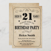 Invitation d'anniversaire Rustic Vintage Retro (Devant / Derrière)
