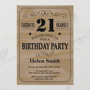Invitation d'anniversaire Rustic Wood