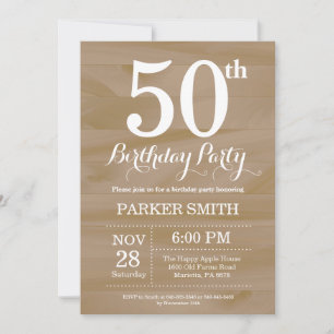 Invitation d'anniversaire rustique 50 ans