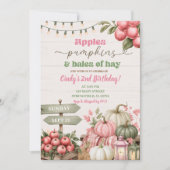 Invitation d'anniversaire Rustique Automne Fleur d (Devant)
