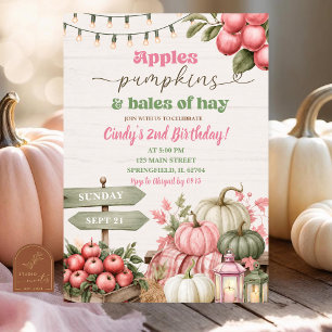 Invitation d'anniversaire Rustique Automne Fleur d