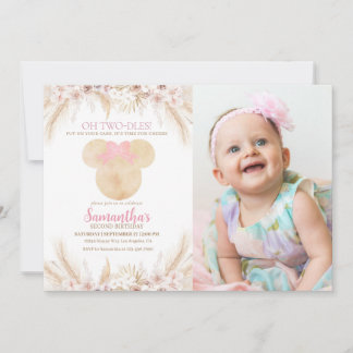 Invitation d'anniversaire rustique avec photo