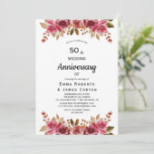 Invitation d'anniversaire Rustique Boho 50 ans (Debout devant)