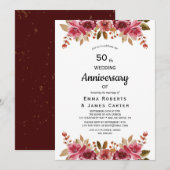 Invitation d'anniversaire Rustique Boho 50 ans (Devant / Derrière)