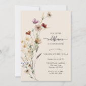 Invitation d'anniversaire Rustique Boho à Fleurs S (Devant)